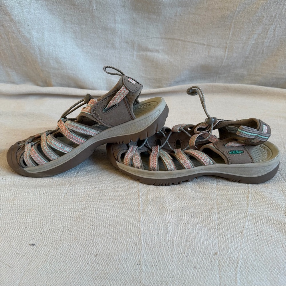 Keen Whisper Waterproof Sport Sandals Brown Pink Teal Hiking Water Shoes Size 7 - Picture 5 of 11